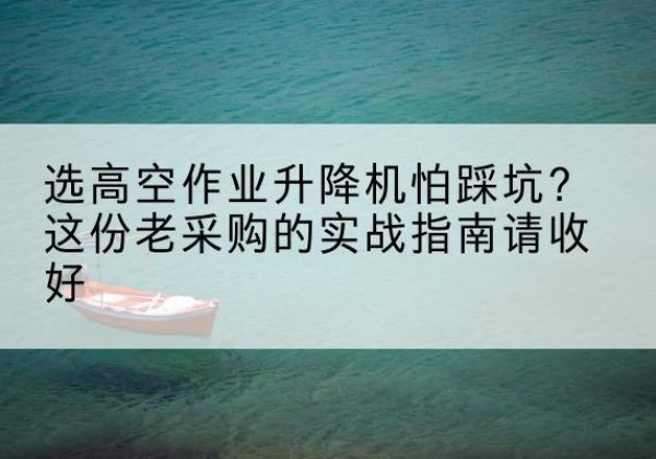 施甸高空作业升降机厂家推荐-选高空作业升降机怕踩坑？这份老采购的实战指南请收好